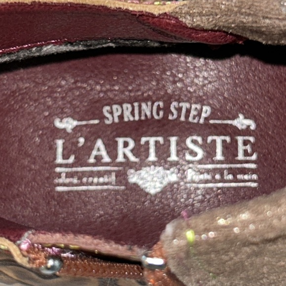 L’artitse By Spring Step Tiatia Leather Buckle Booties Brown Sz 39EU/8.5US NWOT - Picture 5 of 7